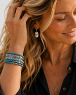 CIELO RG | Conjunto de cinco pulseras turquesa con estilo bohemio